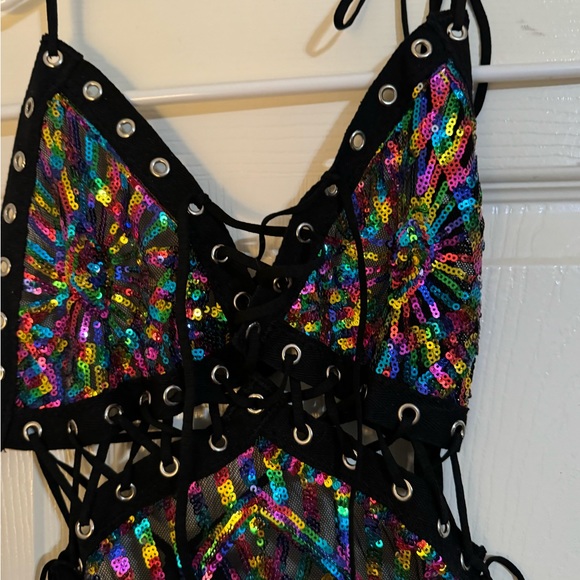 Disco Lemonade Pride Lace Up Dress - Picture 6 of 6